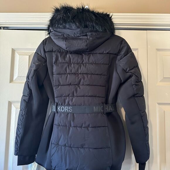 NWT Michael Michael Kors Belted Puffer Coat - Picture 3 of 11
